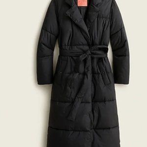 J.Crew $368 Puffer Wrap Coat with Primaloft Black Size M BD162 Winter